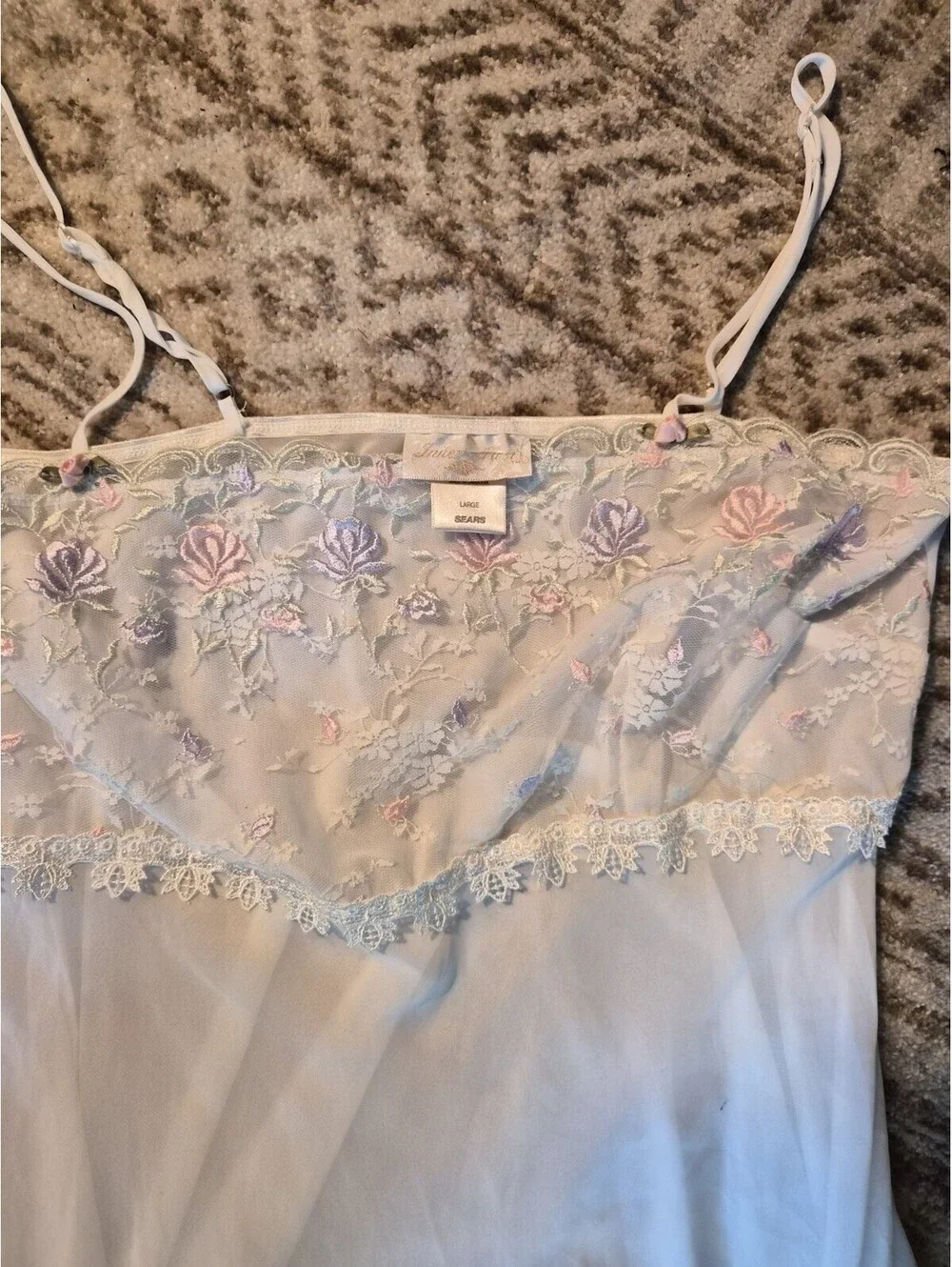 Vintage Sears Womens Nightgown Flowers Size Large